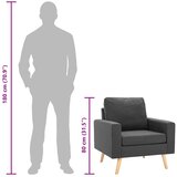  Fotelja od tkanine tamnosiva | shoptok.hr