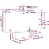 3 TV omarica 5 pcs Betonsko siva - - Siva - 65.4 - 31 x 29,5 x 100 cm - 2025-vidaXL-Uvoz_2 | Shoptok.si