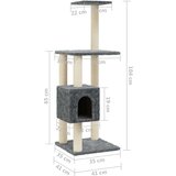 vidaXL Mačje drevo s praskalniki iz sisala temno sivo 104 cm | Shoptok.si