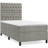 The Living Store Box spring postelja z vzmetnico svetlo siva 90x200 cm žamet - Box Spring Postelja, (21490259) | Shoptok.si