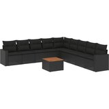  The Living Store Vrtna sedežna garnitura 10-delna z blazinami črn poli ratan - Vrtna Sedežna Garniture, (21461381) | Shoptok.si
