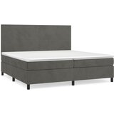  Krevet s oprugama i madracem tamnosivi 200x200 cm baršunasti | shoptok.hr