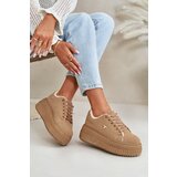 Boto Women's Insulated Sneakers On Chunky Sole With Gold Detail Brown Lotira | shoptok.hr