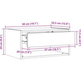  Noćni ormarić montiran na zid Voštano smeđa 50 x 32.5 x 24 cm | shoptok.hr