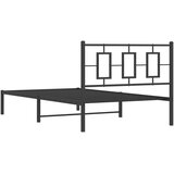  Metalni okvir za krevet s uzglavljem crni 107x203 cm | shoptok.hr