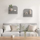  Zidna polica 2 kom. Siva Sonoma 41 x 13,5 x 37,5 cm Slike
