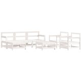 Maison Chic Seti vrtnega pohištva - Vrtna garnitura - Vrtni pohištvo set 7-delna bela trdna borovina, (21804048) | Shoptok.si