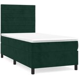 Box spring krevet s madracem tamnozeleni 90x200 cm baršunasti | shoptok.hr