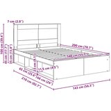  Konstrukcija postelje z vzglavjem Siva Sonoma 140 x 200 cm, (5000103748) | Shoptok.si