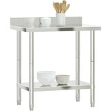  Kuhinjski radni stol 82,5 x 55 x 93 cm od nehrđajućeg čelika | shoptok.hr