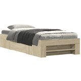 Maison Chic Posteljni okvir - Enojna postelja - Postelja za odrasle brez vzmetnice hrast 75x190 cm inženirski les-J12099, (21769431) | Shoptok.si