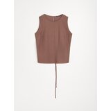 Sinsay Bluza bez rukava s vezanjem na leđima od viskoze s dodatkom lana | shoptok.hr