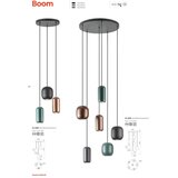  Redo 01-3481 - visilica na lanku BOOM 5xGU10/10W/230V crna/zelena/smeđa | Eponuda.com