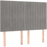  Krevet box spring s madracem LED svjetlosivi 140x200 cm baršun | shoptok.hr
