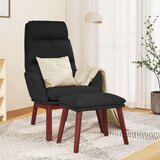  Stolica za opuštanje s tabureom od tkanine crna Cene