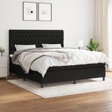 The Living Store Box spring postelja z vzmetnico črna 180x200 cm blago - Box Spring Postelja, (21511977) Cene