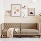 vidaXL Kavč trosed Chesterfield kapučino umetno usnje Cene