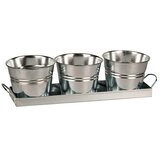  Okrasni pladenj z lonci (Do x Š x V: 47 x 11 x 14 cm, Cink, Srebrne barve) | Shoptok.si