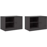 TV ormarići 2 kom crni 67 x 39 x 44 cm čelični | shoptok.hr