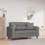 vidaXL Dvosjed s jastucima tamnosivi 120 cm od mikrovlakana Cijene