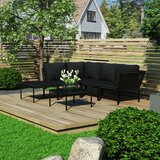  6-dijelna vrtna garnitura s jastucima crna PVC | shoptok.hr