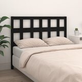  Uzglavlje za krevet crni 145,5 x 4 x 100 cm od masivne borovine | shoptok.hr