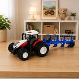 Rc Remote Controlled Agricultural Tractor with Double Furrow Plow Red 1:24 | Shoptok.si