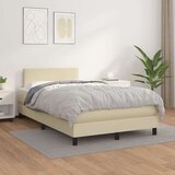  Boxspring - Krevet s oprugama i madracem krem 120x200 cm od umjetne kože - Krema 120 x 200 cm Gladak dizajn | shoptok.hr