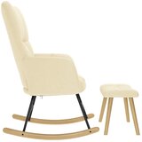  Stolica za ljuljanje od tkanine s tabureom krem | shoptok.hr