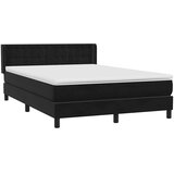 vidaXL Box spring postelja z vzmetnico črna 160x210 cm žamet | Shoptok.si