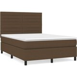 vidaXL Box spring postelja z vzmetnico temno rjav 140x190 cm | Shoptok.si