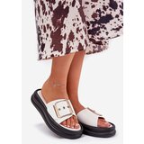 Boto Womens sandals on a chunky platform with a decorative buckle white Zelori | shoptok.hr