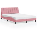 Maison Chic Posteljni okvir - Dvoposteljna postelja - Zakonska postelja z vzglavjem roza 140x190 cm žamet-J16297, (21775888) | Shoptok.si