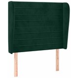  Uzglavlje s ušima tamnozeleno 83 x 23 x 118/128 cm baršunasto | shoptok.hr
