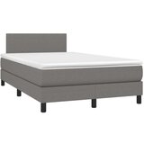  Box spring postelja z vzmetnico LED temno siva 120x200 cm blago, (20725980) | Shoptok.si