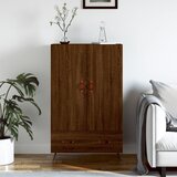  Visoka komoda smeđa boja hrasta 69,5x31x115cm konstruirano drvo Cene