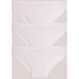 armonika Women's White Cotton Lycra Bikini Panties 3 Pack