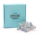 Kristalne čarobne lučke – Celestit - Gemstone, led lights - Baby shower - Božič
