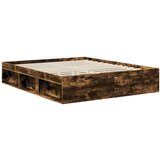  Okvir za krevet s uzglavljem Dimljeni hrast 160 x 200 cm | shoptok.hr