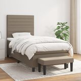  s oprugama i madracem smeđesivi 90x200 cm od tkanine | shoptok.hr