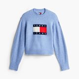 Tommy Jeans Puloverji TJW MELANGE FLAG SWEATER Modra Cene