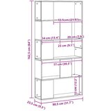 Regal za knjige s 5 razina boja hrasta 80,5x23,5x162,5cm drveni Smeđa | Shoptok.si