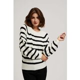 Marisse Pearl Black Striped Crew Neck Sweater | shoptok.hr