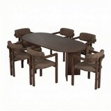Hanah home trpezarijski set, 7 dijelova, smeđa Slike