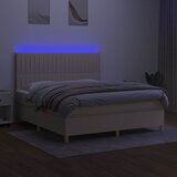 Krevet box spring s madracem LED krem 180x200 cm od tkanine | shoptok.hr