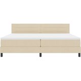  Postelja boxspring z vzmetnico krema 200 x 200 cm blago, (5000125954) | Shoptok.si