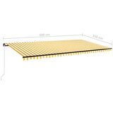 vidaXL tenda na ručno uvlačenje 600 x 350 cm žuto-bijela | shoptok.hr