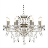 Searchlight Paris Lestenec z 8 lučmi, satenasto srebrn zaključek, E14, (22101274) Cene