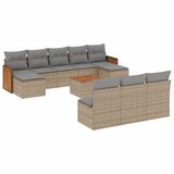 Maison Chic Seti vrtnega pohištva - Vrtna garnitura - Vrtni pohištvo set 11-delna z blazinami bež poli ratan, (21810461) | Shoptok.si