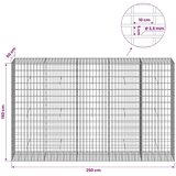  Gabion s žicom debljine 3 5 mm i mrežom 5x10 cm 250x50x150 cm - 50 cm 150 cm 250 cm | shoptok.hr